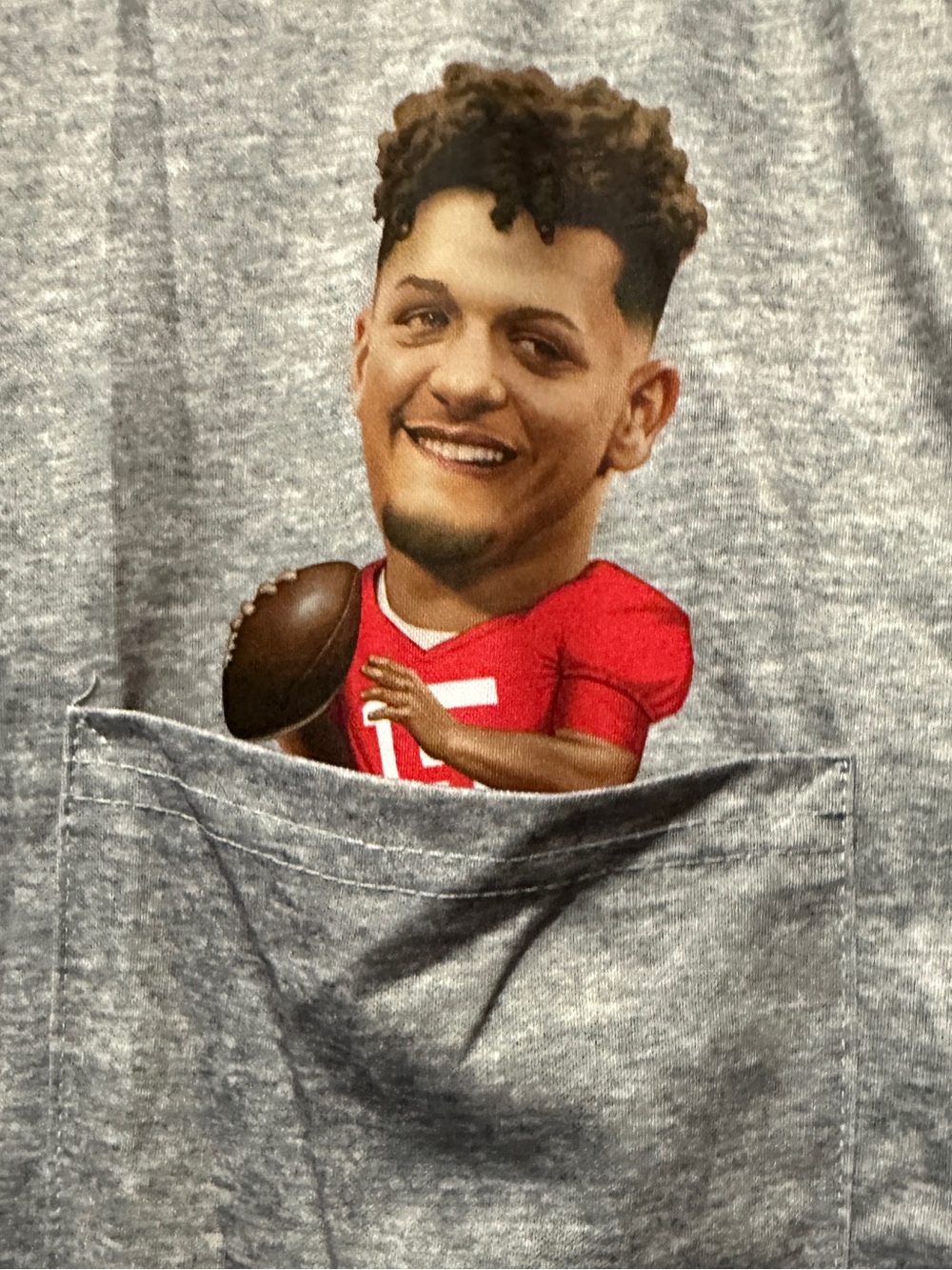 Mahomes in the pocket 2XL gray Ti scrub top